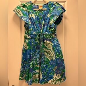 FARM Rio Blue and Green Floral Mini Dress